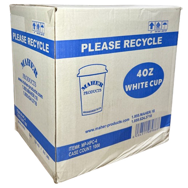 MAHER PRODUCT -  4OZ WHITE HOT PAPER CUP 1000PK