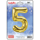 EPC - GOLD FOIL NUMBER 5 BALLOON 34IN 1UN