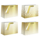 EPC - GOLD/WHITE HORIZONTAL STAMP LARGE PREMIUM GIFTBAG 4STYLE 1UN