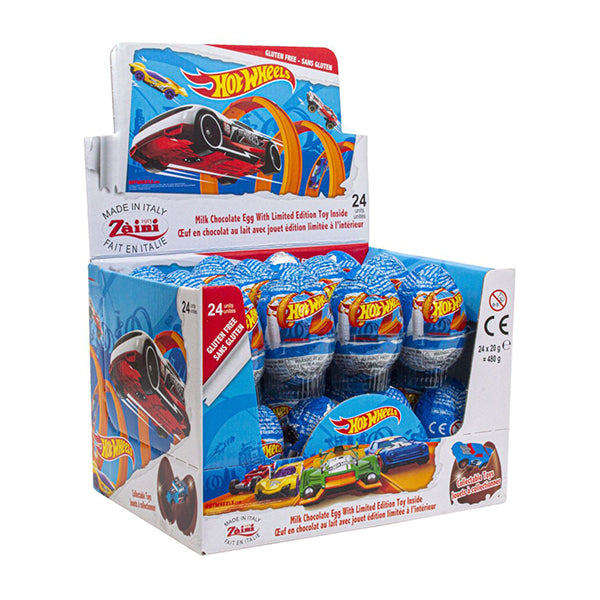 ZAINI - HOT WHEELS CHOCOLATE EGGS 24x20 GR