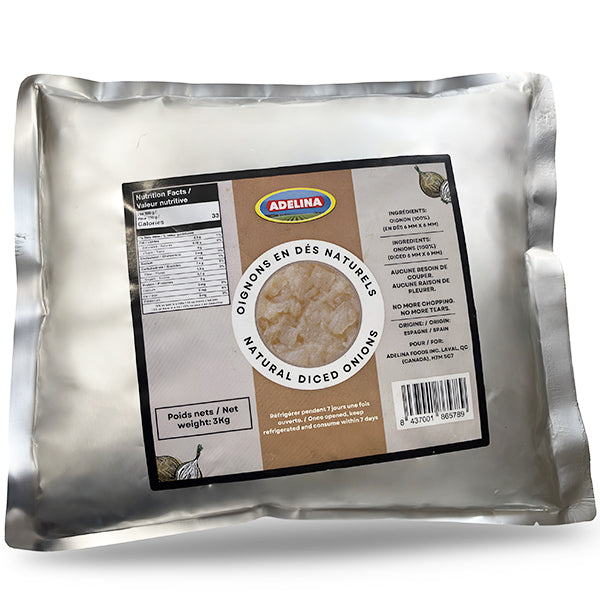 ADELINA - NATURAL DICED ONIONS 3KG