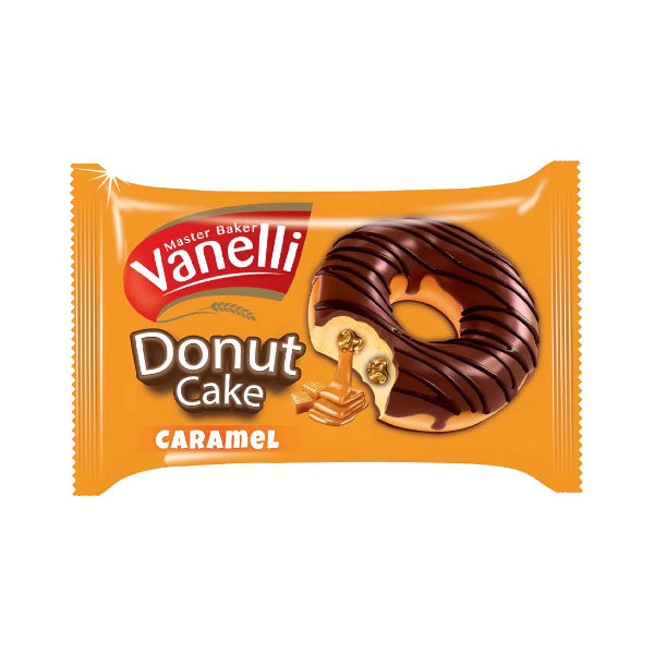 VANELLI - DONUT COCOA COATED CAKE WITH CARAMEL SAUCE 24x35 GR