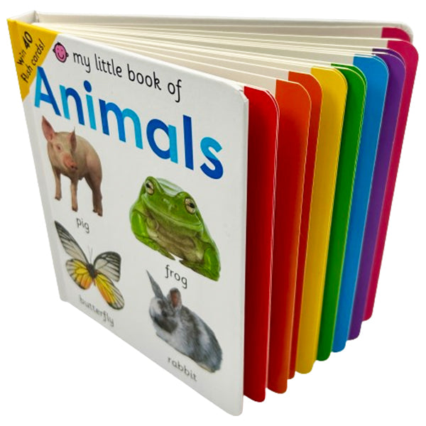 BABIES - MY LITTLE BOOK OF ANIMALS W/ 40 FLASH CARDS EA