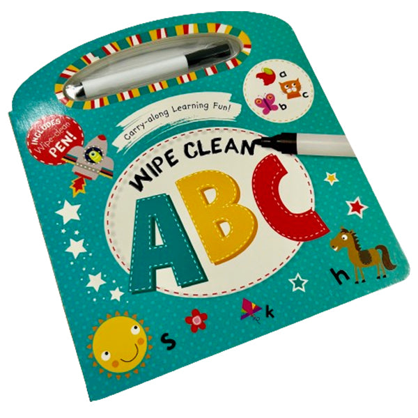 BABIES - BABY BOOK- WIPE CLEAN ABC HARD BOOK W/PEN EA