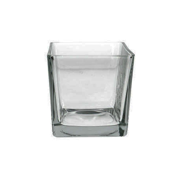 FLUERAMETZ - GLASS SQUARE VASE 5x5x5IN EA