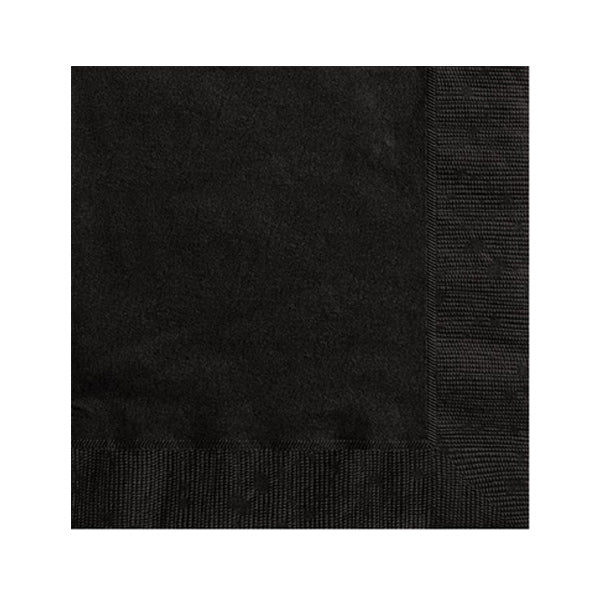 UNIQUE - 20 MIDNIGHT BLACK LUNCH NAPKINS 20EA