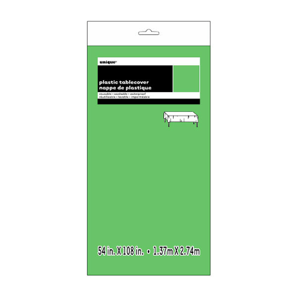 UNIQUE - LIME GREEN  RECT PLASTIC TABLECOVER 54X108 EA
