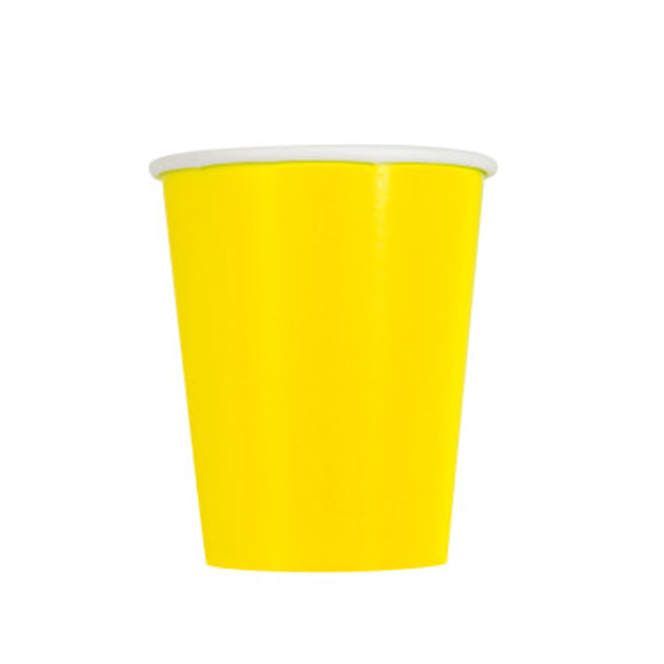 UNIQUE - NEON YELLOW 9OZ CUPS EA