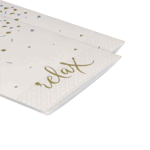 UNIQUE - NEW YEAR GOLD CONFETTII CELEBRATE GUEST NAPKINS (20) EA