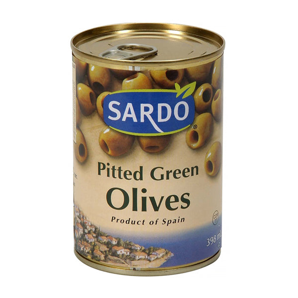 SARDO - PITTED GREEN OLIVES 398ML