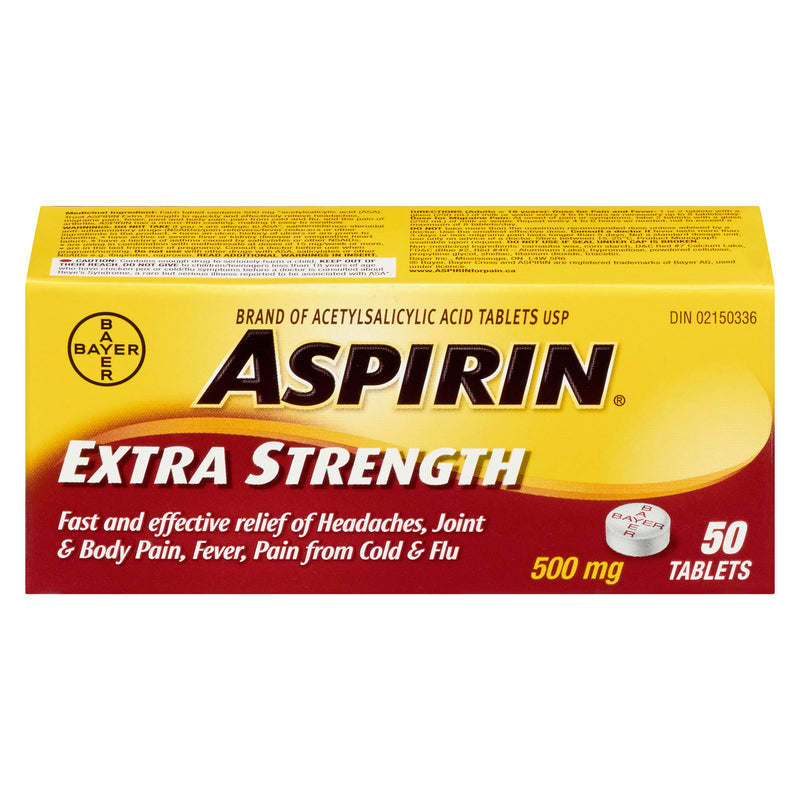 ASPIRIN - EXTRA STRENGTH ACETYLSALICYLIC ACID TABLETS 50x500 MG