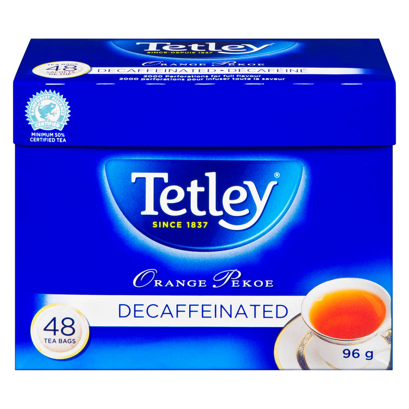 TETLEY - TEA BAGS ORANGE PEKOE DECAF 48x EA