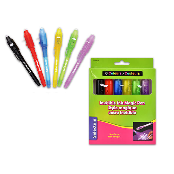 SELECTUM - 6PC INVISIBLE INK MAGIC PENS EA