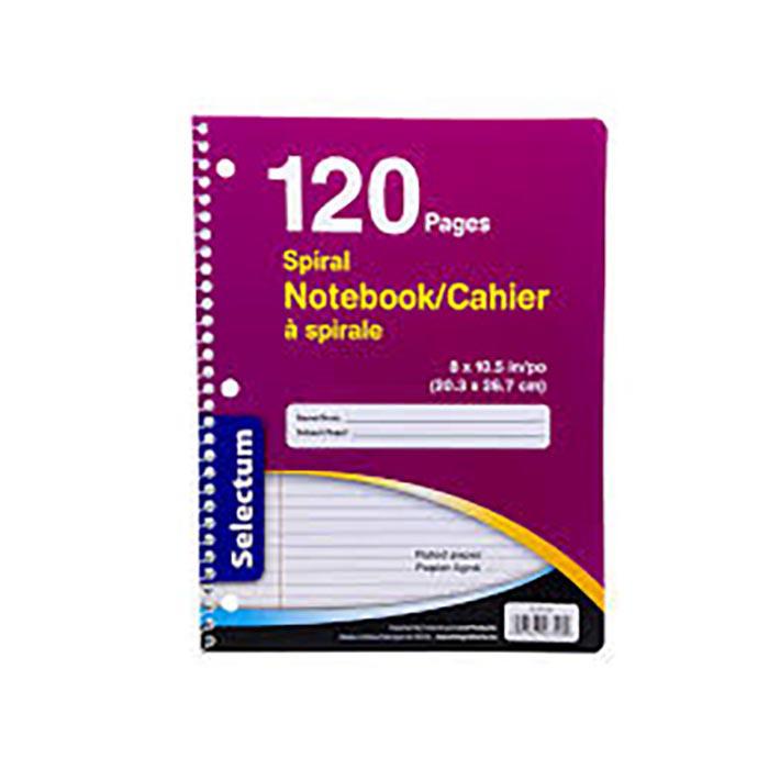 SELECTUM - COIL NOTEBOOK 8X10.5 120 PGS EA