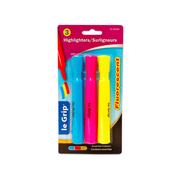LE GRIP - FLUORESCENT HIGHLIGHTERS 3EA