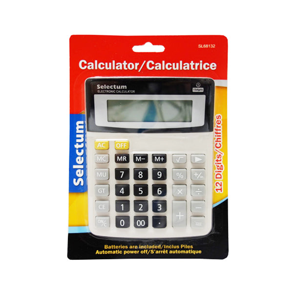 SELECTUM - 12 DIGIT DESK CALCULATOR EA