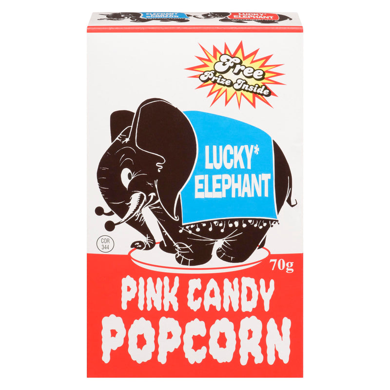 POPPA CORN - LUCKY ELEPHANT PINK CANDY POPCORN 70GR