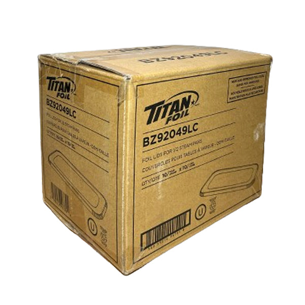 TITAN - FOIL LIDS FOR HALF STEAM PANS 10x10 EA