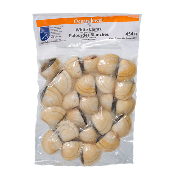 OCEAN JEWEL - WHITE CLAMS COOKED SHELL-ON 454GR