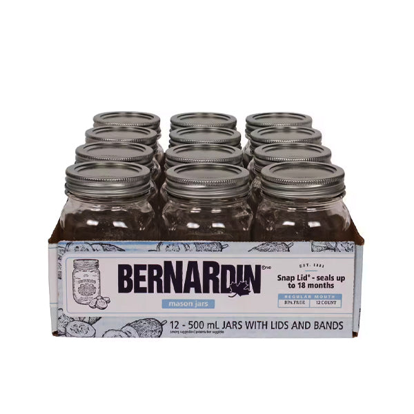BERNARDIN - REGULAR MASON JAR STD/LID 12x500ML