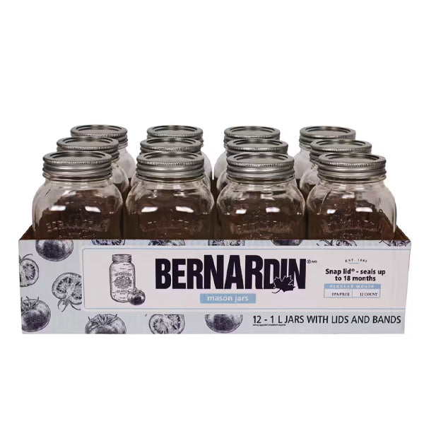 BERNARDIN - REGULAR MASON JAR/STD LIDS 12x1LT