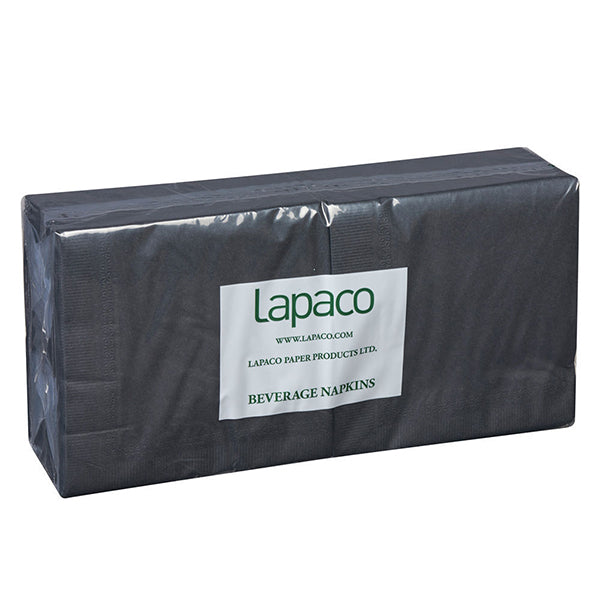 LAPACO - BEVERAGE NAPKINS 2PLY BLACK 200EA