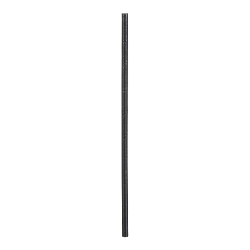 STONESTRAW - 8" SOLID BLACK COCKTAIL PAPER STRAW 500EA