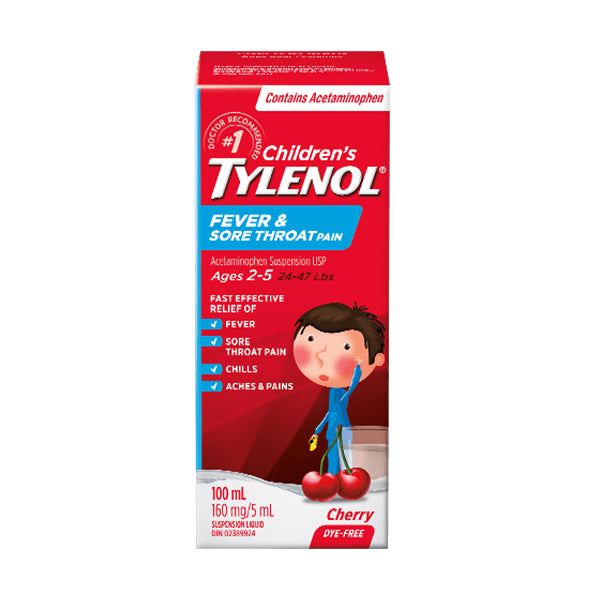 TYLENOL - CHILDREN FEVER & SORE THROAT AGE 2-5 100ML