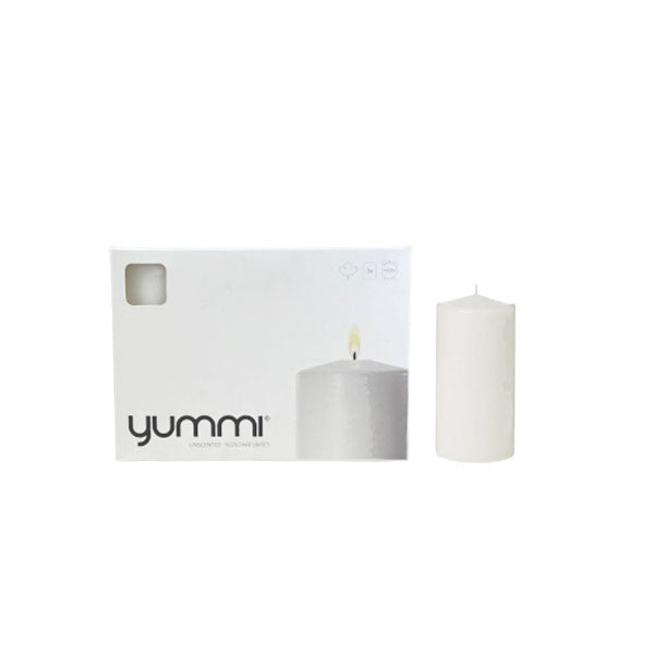YUMMI - PILLAR CANDLE 2.8X6IN WHITE 3EA