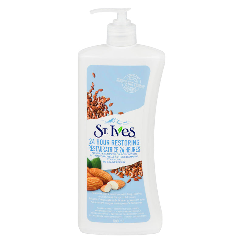 ST IVES - 24-HR RESTORING  ALMOND & FLAXSEED LOTION 600ML
