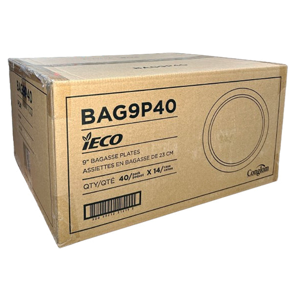 IECO - 9" BAGASSE PLATE 24x10 EA