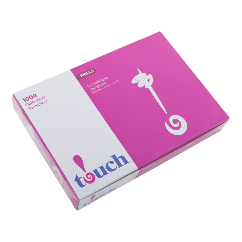 TOUCH - 2.5in FRILLED TOOTHPICKS 1000EA