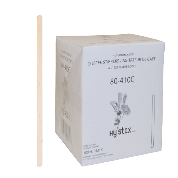 HY STIX - 4.5" WOOD COFFEE STIRRER 1000EA