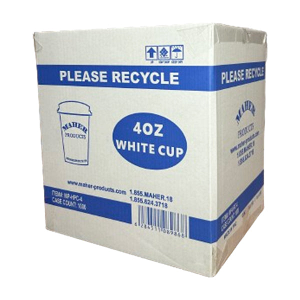 MAHER PRODUCT -  4OZ WHITE HOT PAPER CUP 50PK