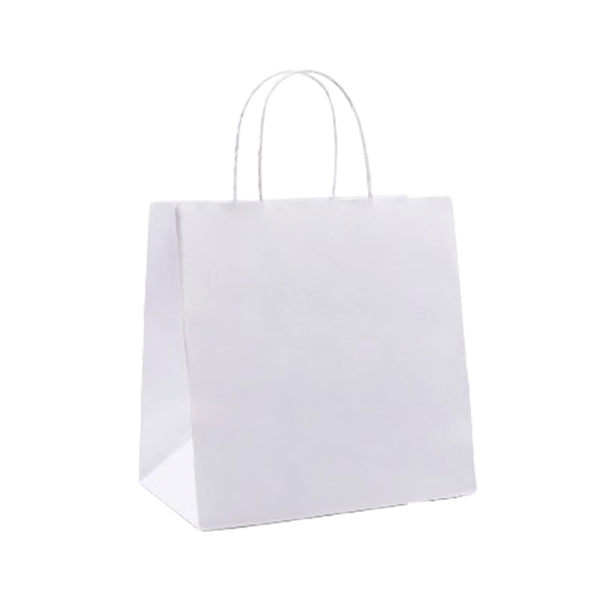 MAHER - 13x7x13 WHITE ROPE HANDLE PAPER BAG 250EA