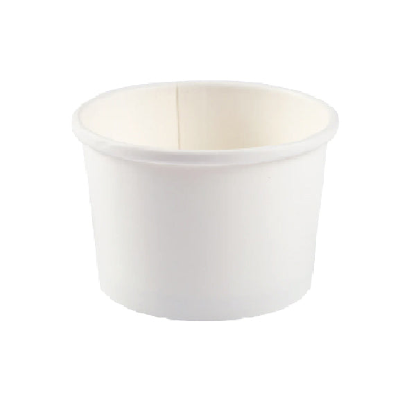 MAHER - 12oz WHITE FOOD CONTAINER DOUBLE COATED 25EA