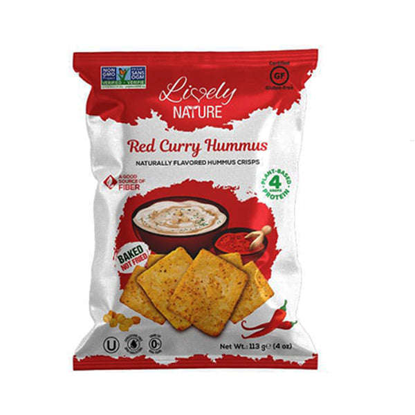 LIVELY NATURE - BAKED CHIPS RED CURRY & HUMMUS 113GR