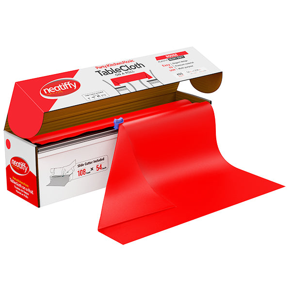 NEATIFFY - RED TABLECLOTH 54INx108FT 9x1 ROLL