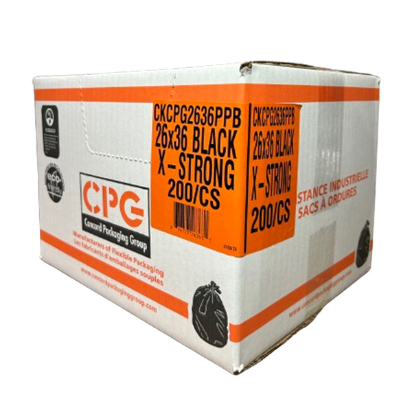 CPG - X- STRONG BLACK GARBAGE BAGS 26X36 200PK