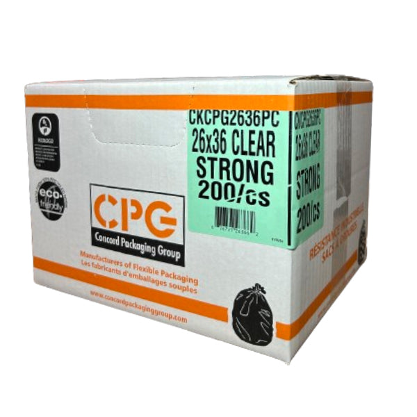 CPG - STRONG CLEAR GARBAGE BAGS 26X36 200PK