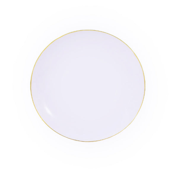 PARTY  COUTURE - WHITE W/GOLD RIM 10.25oz PLATES 10PK