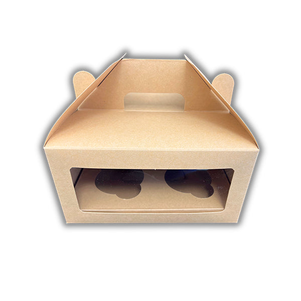 ROYAL - 8x8x4IN  CUP CAKE BOXES W/WINDOW & INSERT COMBO 50EA