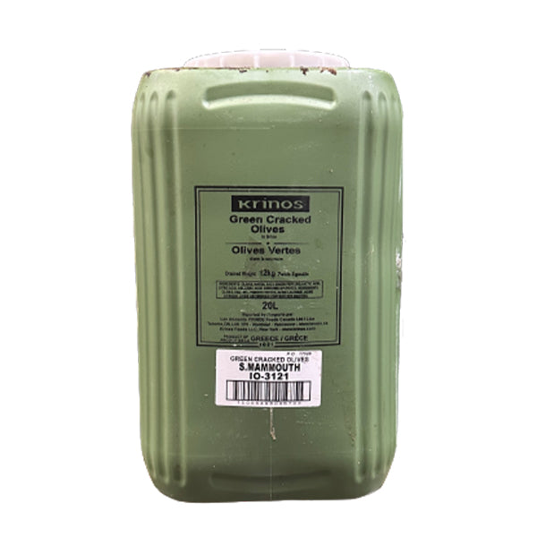 KRINOS - GREEK GREEN OLIVES (WHOLE) S.MAMMOUTH 91/100 12KG